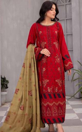 Eid Dress For Womens - Pakistani Embroidered Leather Peach Ramadan Partywear Festival Suits Salwar Kameez Suit In Medium Size