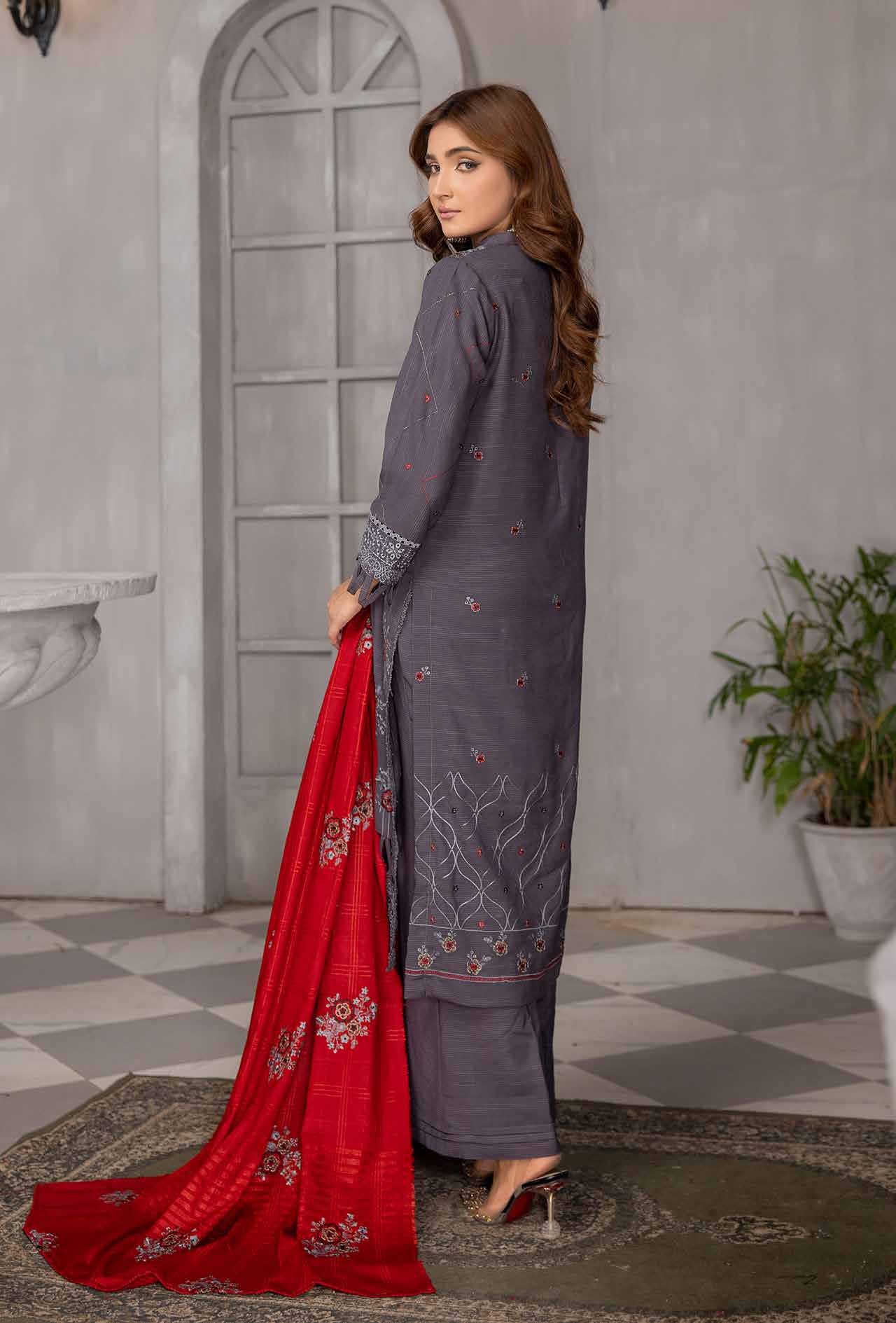 Eid Dress For Womens - Pakistani Embroidered Leather Peach Ramadan Partywear Festival Suits Salwar Kameez Suit In Medium Size