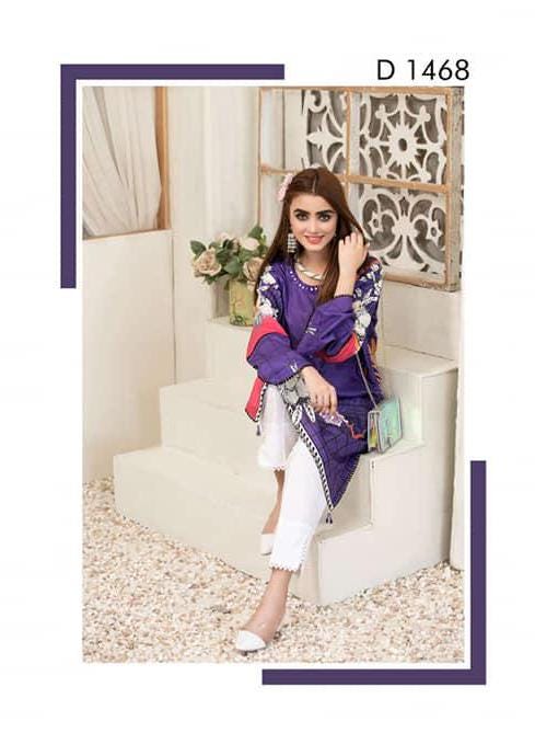 Eid Dress For Womens - Pakistani Embroidered Lawn Kurti for Girls Ramadan Partywear Festival Suits Girls Kurti In Medium & Large Size