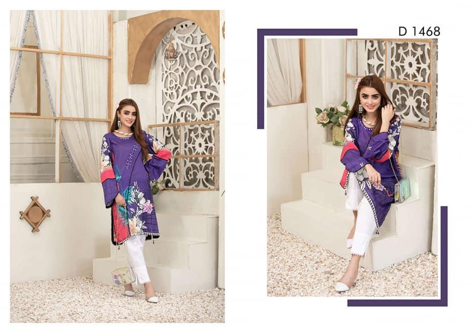 Eid Dress For Womens - Pakistani Embroidered Lawn Kurti for Girls Ramadan Partywear Festival Suits Girls Kurti In Medium & Large Size