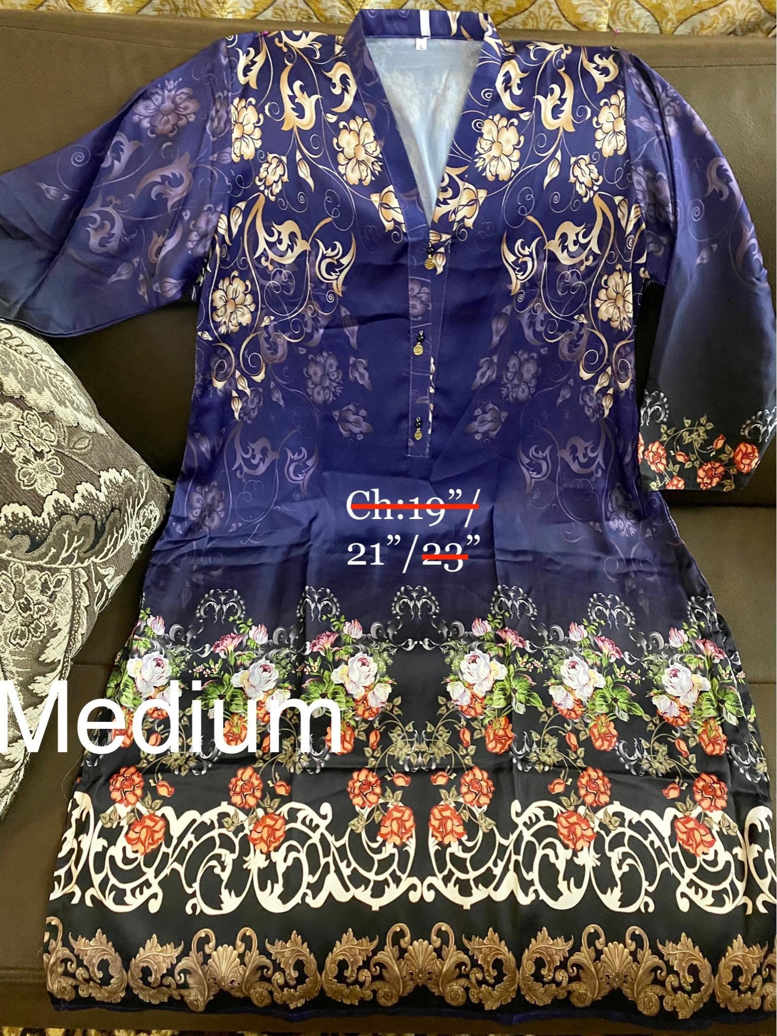 Eid Dress For Womens - Pakistani Embroidered Lawn Kurti for Girls Ramadan Partywear Festival Suits Girls Kurti In Medium & Large Size