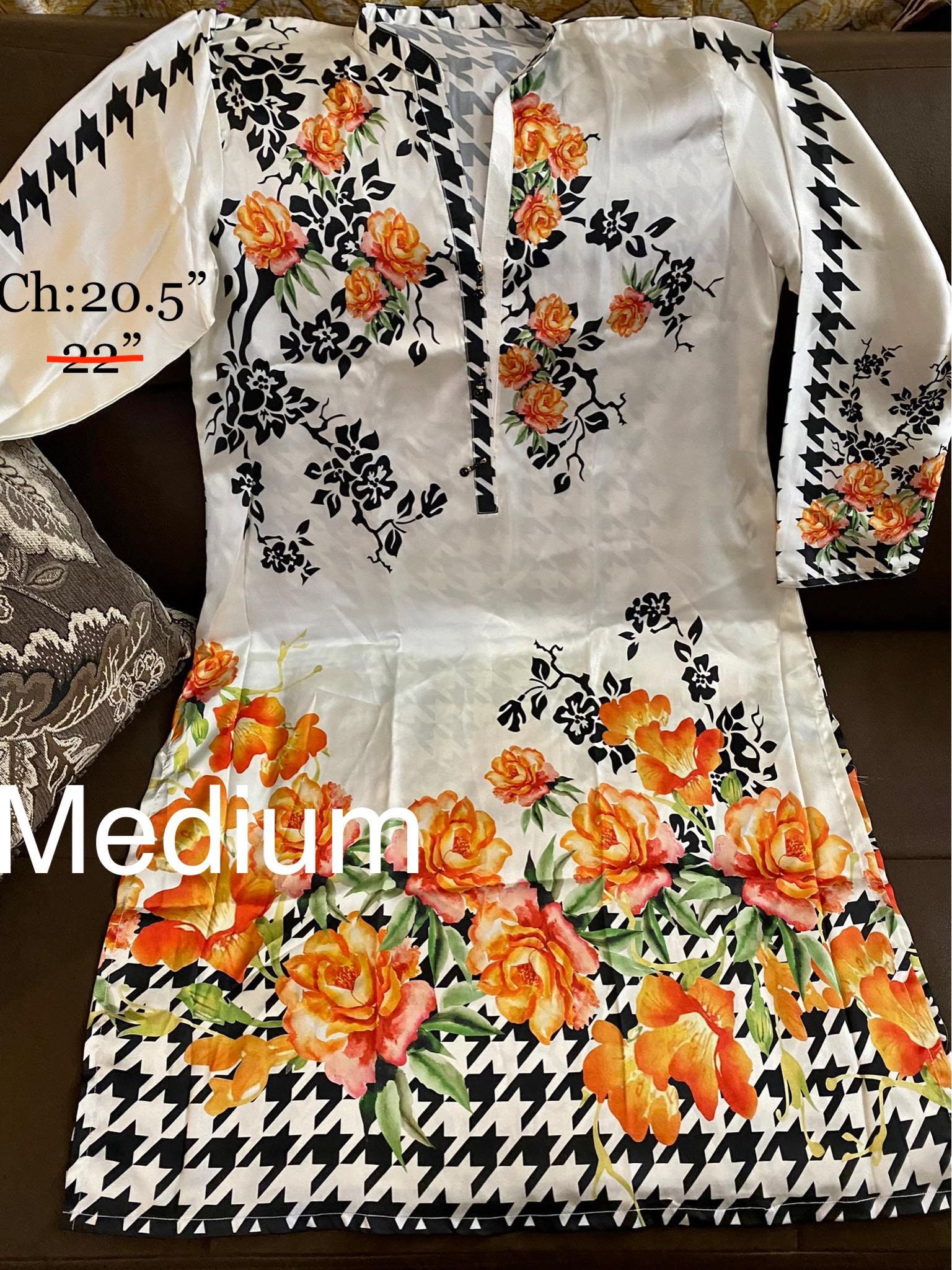 Eid Dress For Womens - Pakistani Embroidered Lawn Kurti for Girls Ramadan Partywear Festival Suits Girls Kurti In Medium & Large Size
