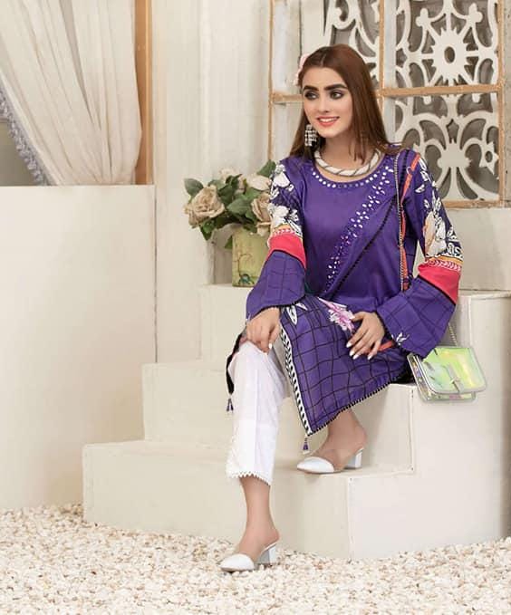 Eid Dress For Womens - Pakistani Embroidered Lawn Kurti for Girls Ramadan Partywear Festival Suits Girls Kurti In Medium & Large Size