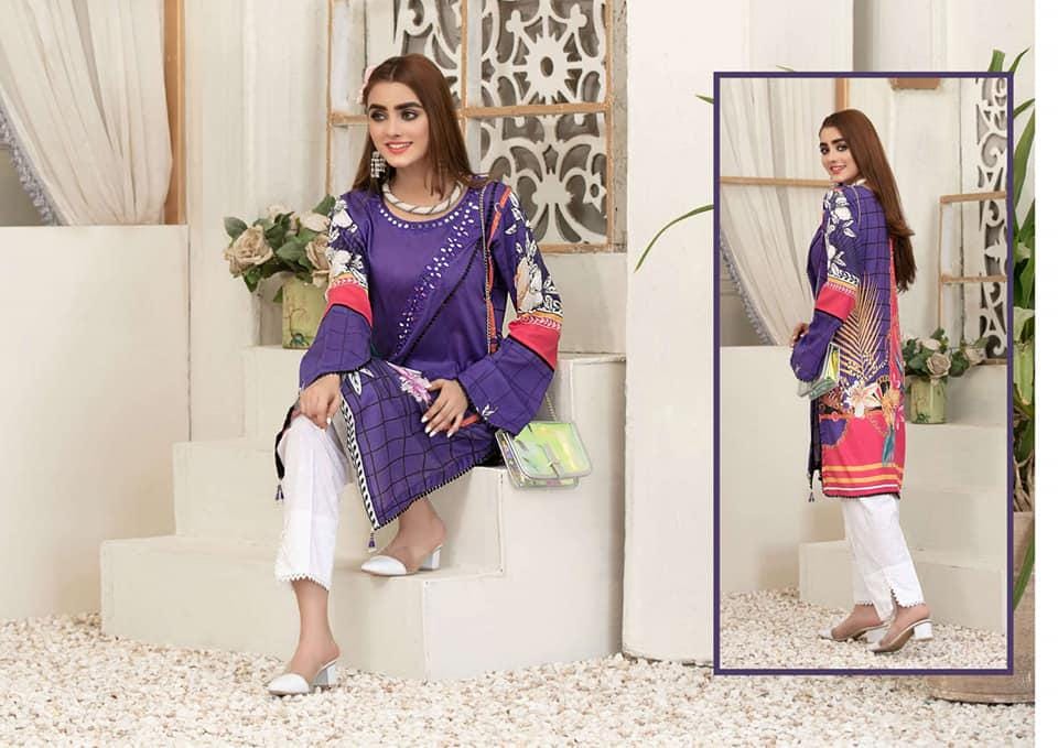 Eid Dress For Womens - Pakistani Embroidered Lawn Kurti for Girls Ramadan Partywear Festival Suits Girls Kurti In Medium & Large Size