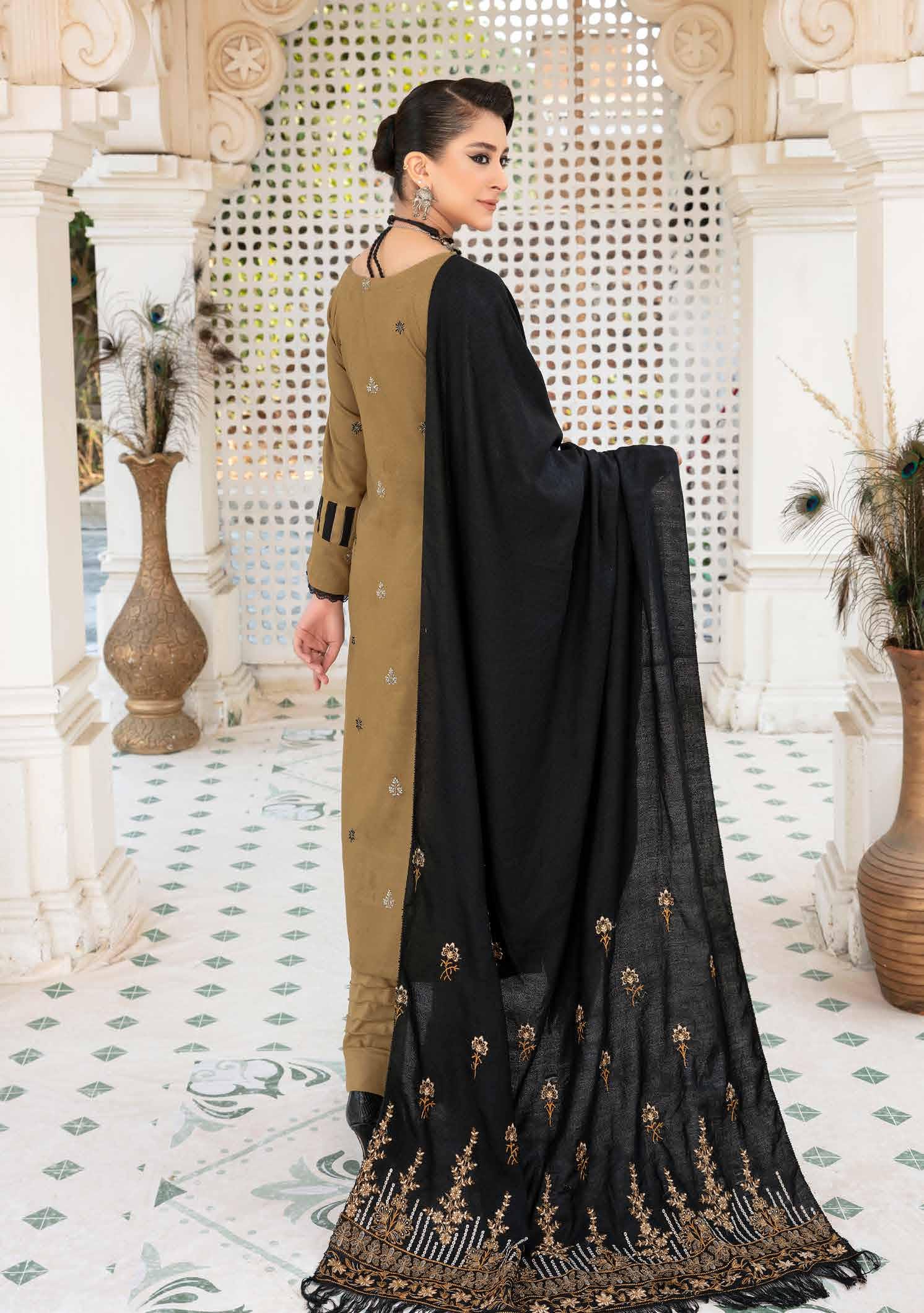 Eid Dress For Womens - Pakistani Embroidered Ramadan Partywear Festival Suits Eid Salwar Kameez Suits with Wool Shawl In Large Size