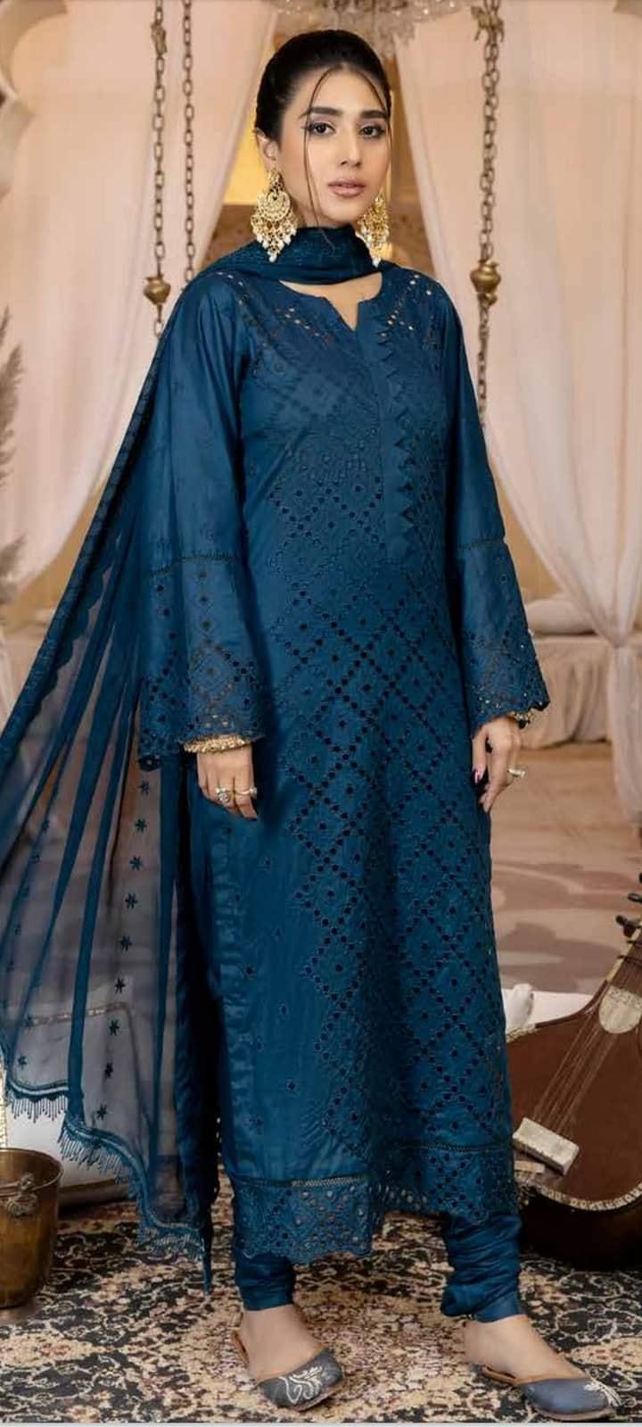 Eid Unstitched Chikankari Eid Partywear Dress, Pakistani Branded Salwar Kameez Suit, for Wedding Partywear, Eid Ramadan Special, with Lining
