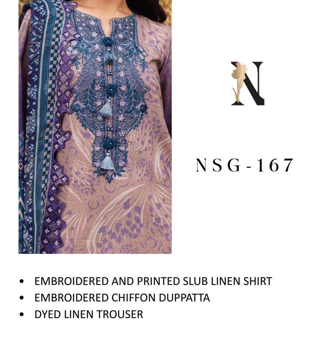 Eid Dress For Womens - Pakistani Embroidered Linen Ramadan Partywear Festival Suits Eid Salwar Kameez Suits in Medium, Large & X-L
