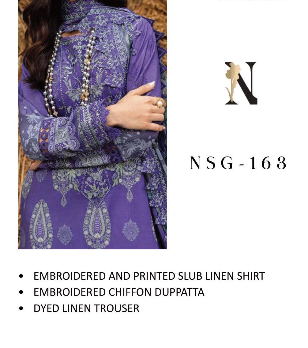 Eid Dress For Womens - Pakistani Embroidered Linen Ramadan Partywear Festival Suits Eid Salwar Kameez Suits in Medium, Large & X-L