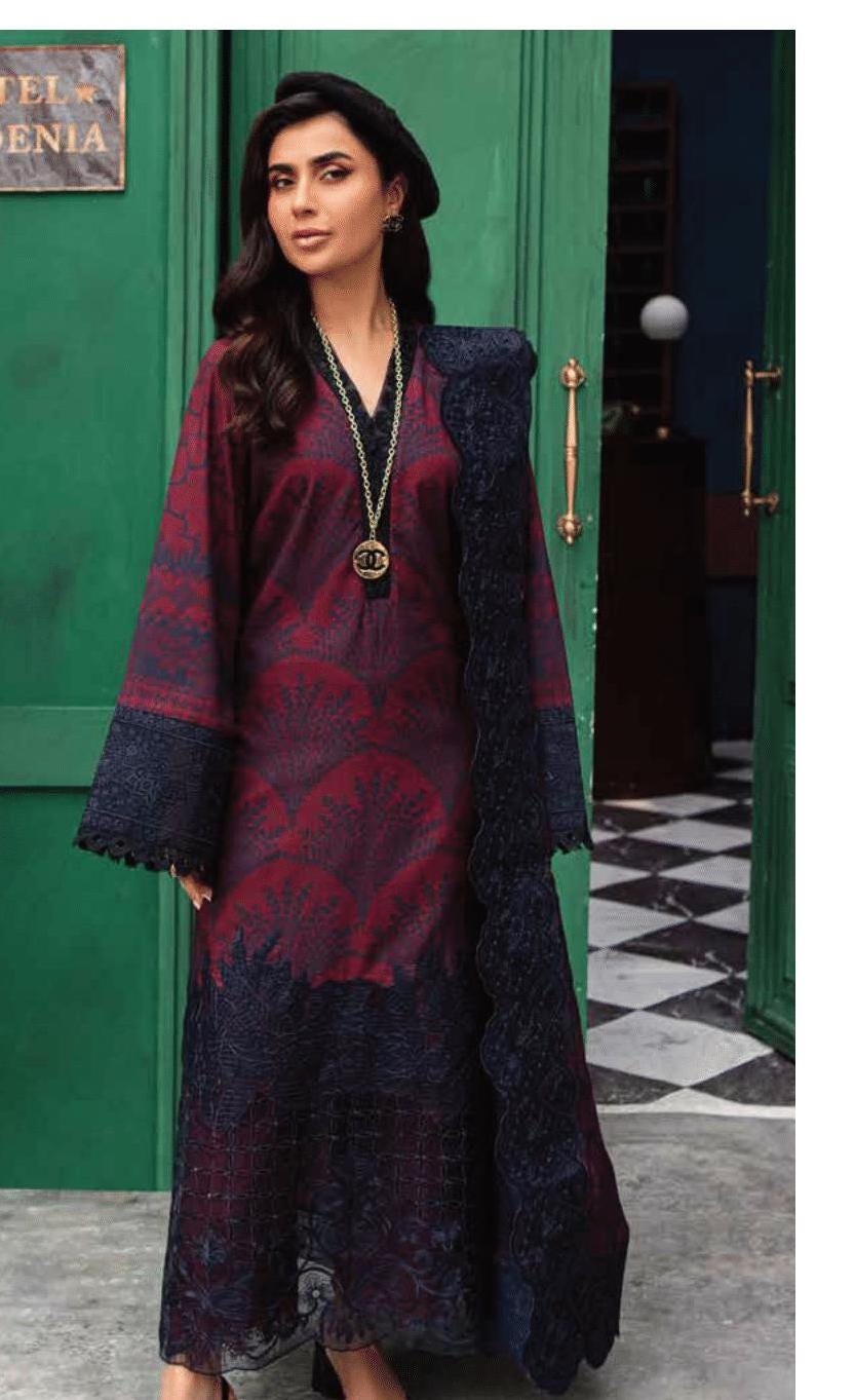 Eid Dress For Womens - Pakistani Embroidered Linen Ramadan Partywear Festival Suits Eid Salwar Kameez Suits in Medium, Large & X-L