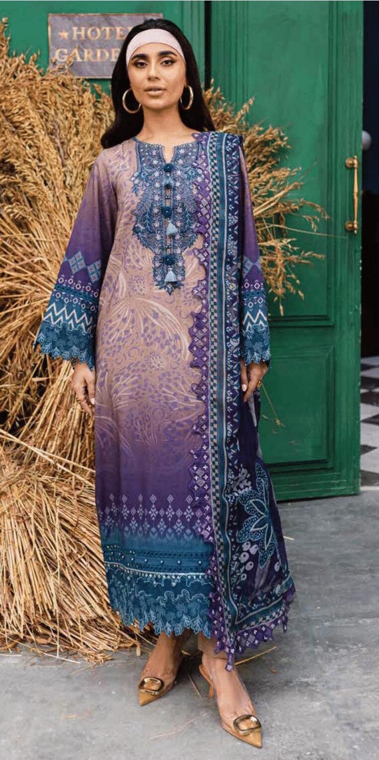 Eid Dress For Womens - Pakistani Embroidered Linen Ramadan Partywear Festival Suits Eid Salwar Kameez Suits in Medium, Large & X-L