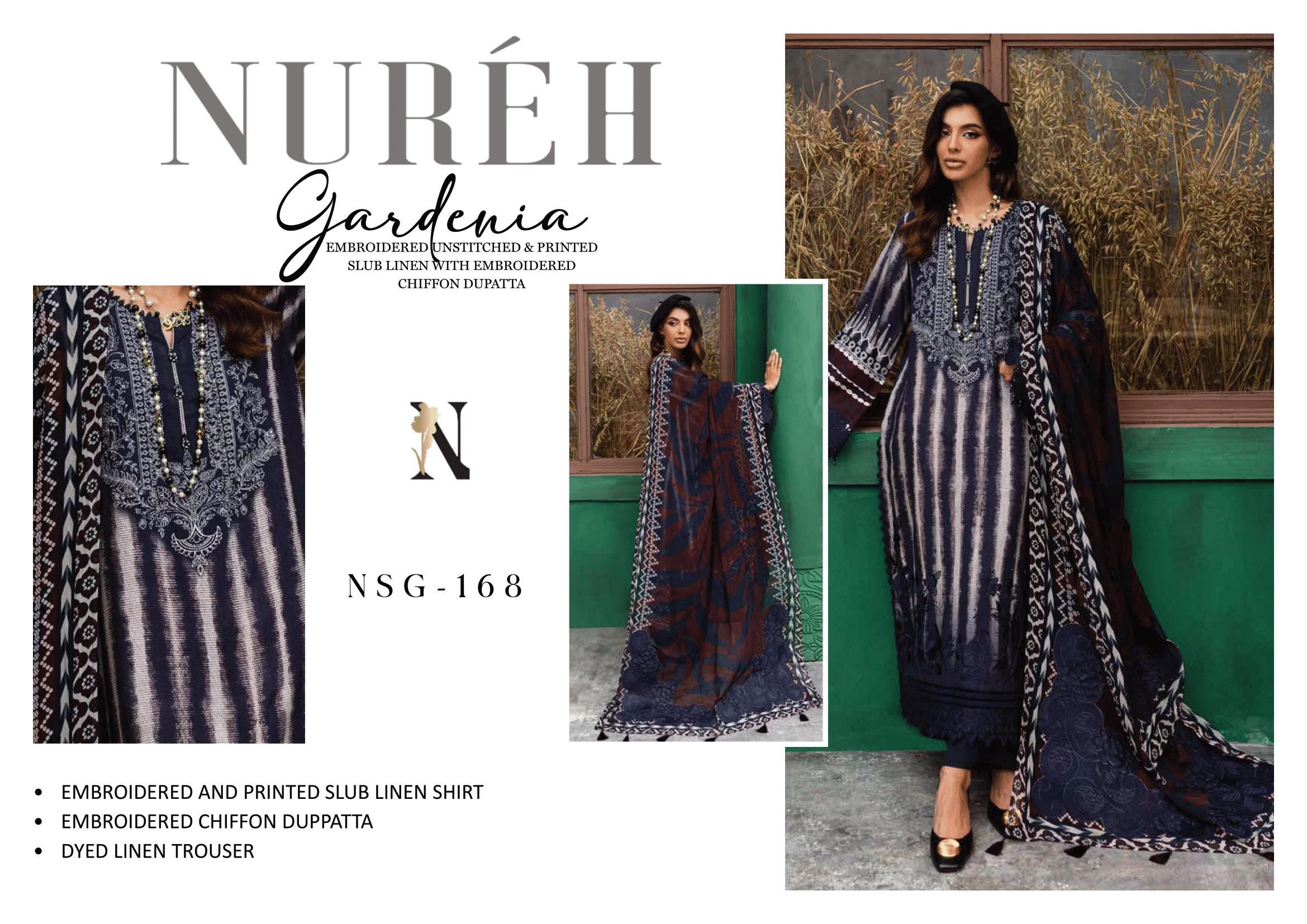 Eid Dress For Womens - Pakistani Embroidered Linen Ramadan Partywear Festival Suits Eid Salwar Kameez Suits in Medium, Large & X-L