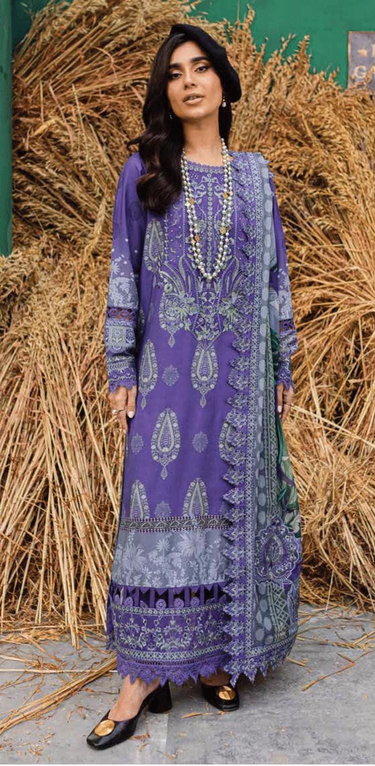 Eid Dress For Womens - Pakistani Embroidered Linen Ramadan Partywear Festival Suits Eid Salwar Kameez Suits in Medium, Large & X-L