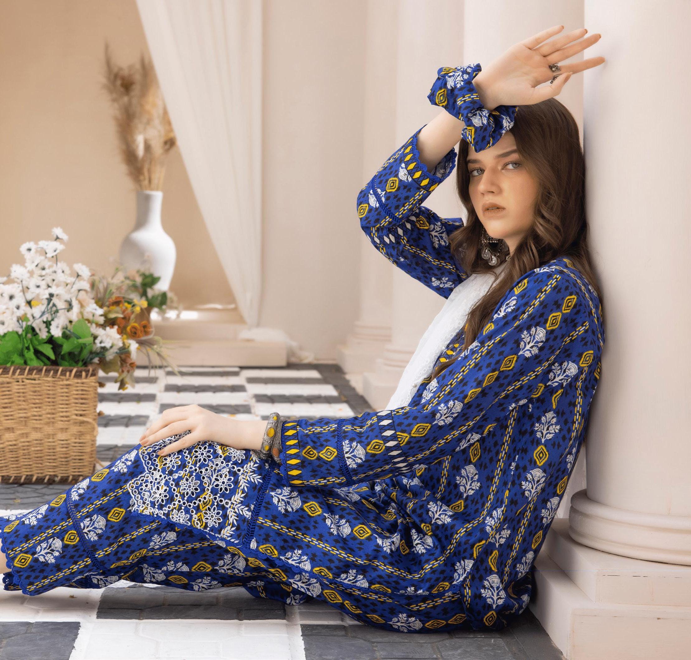 Eid Dress For Womens - Pakistani Embroidered Lawn Ramadan Partywear Festival Suits In Small Size