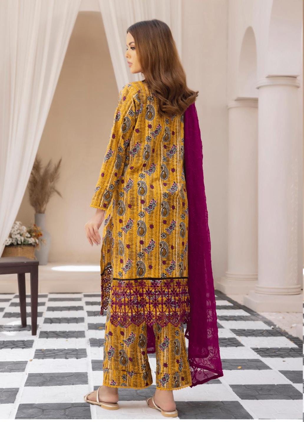Eid Dress For Womens - Pakistani Embroidered Lawn Ramadan Partywear Festival Suits In Small Size