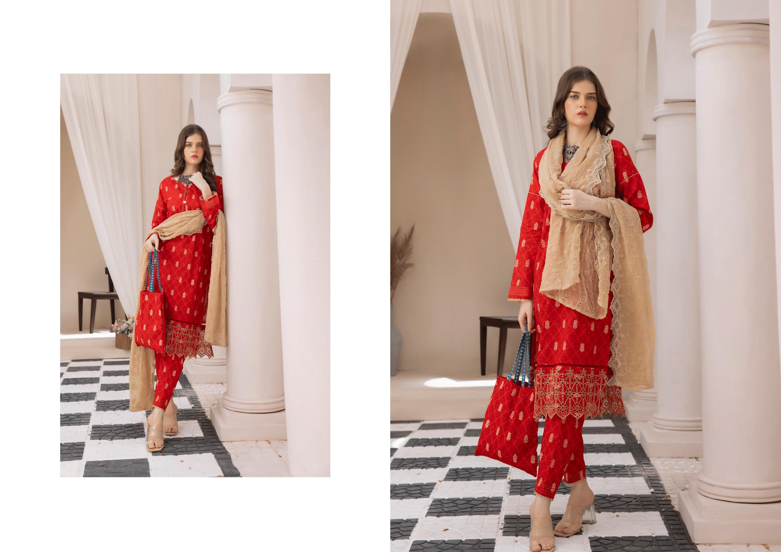 Eid Dress For Womens - Pakistani Embroidered Lawn Ramadan Partywear Festival Suits In Small Size