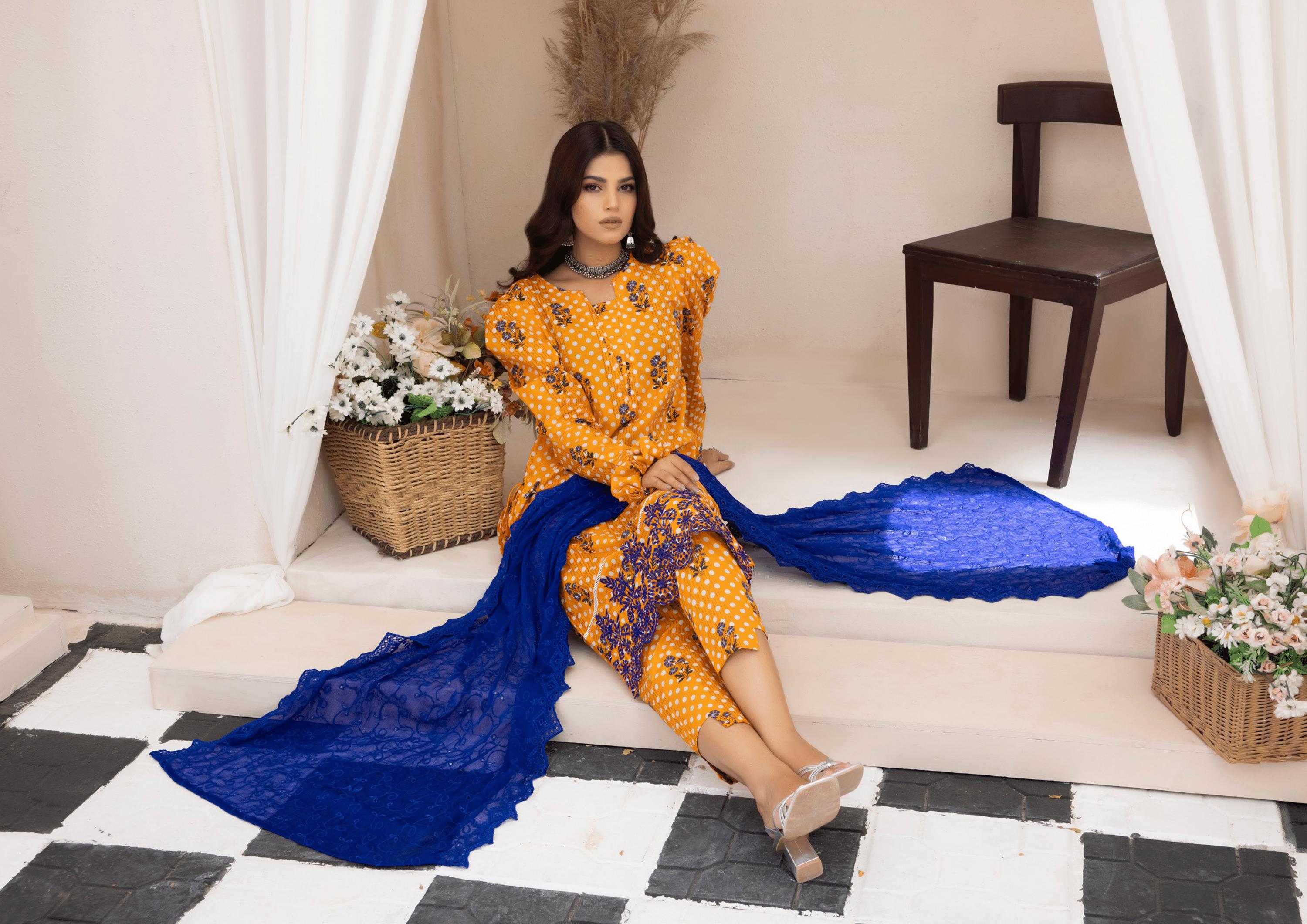 Eid Dress For Womens - Pakistani Embroidered Lawn Ramadan Partywear Festival Suits In Small Size
