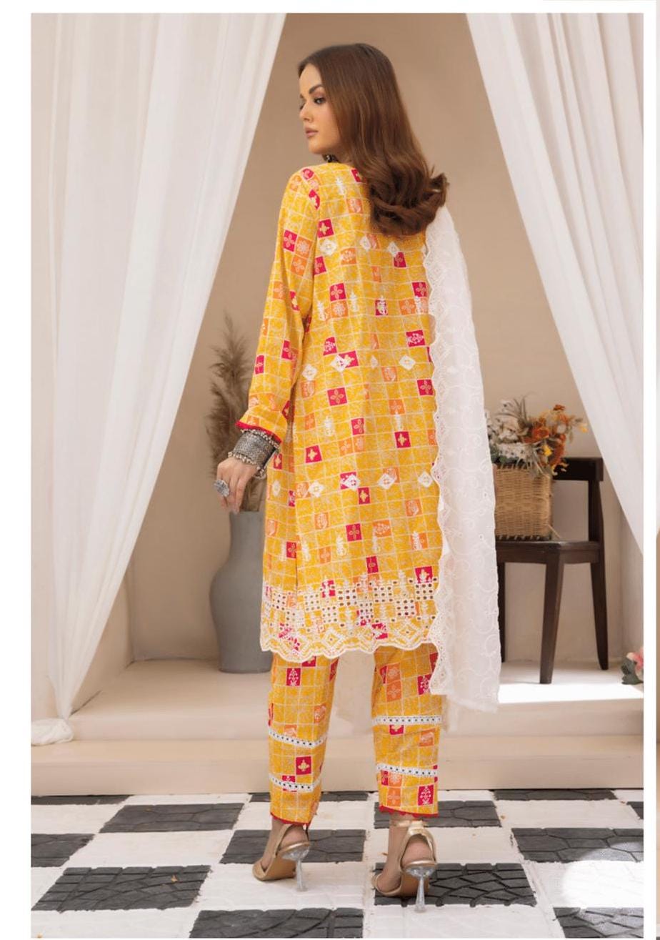 Eid Dress For Womens - Pakistani Embroidered Lawn Ramadan Partywear Festival Suits In Small Size