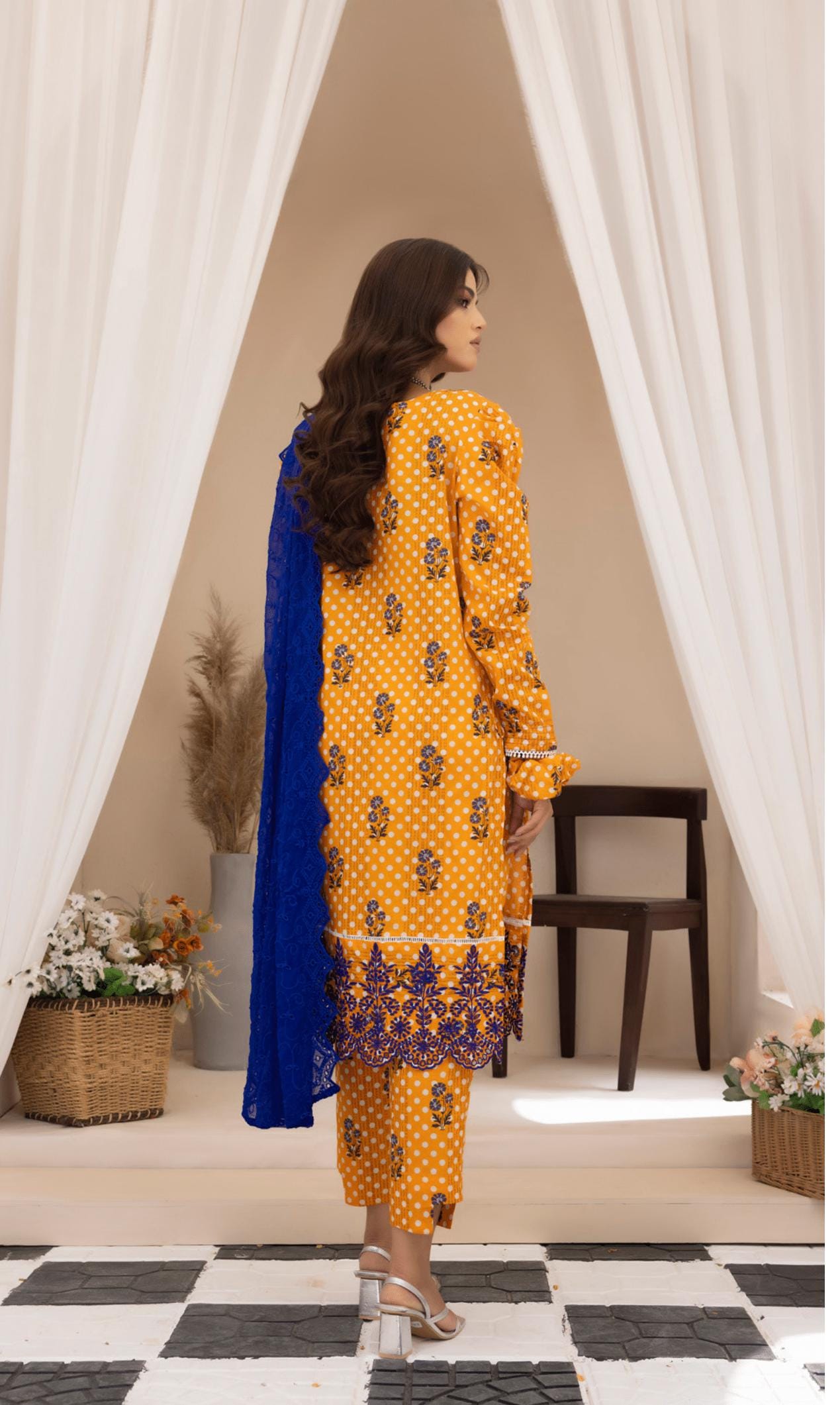 Eid Dress For Womens - Pakistani Embroidered Lawn Ramadan Partywear Festival Suits In Small Size