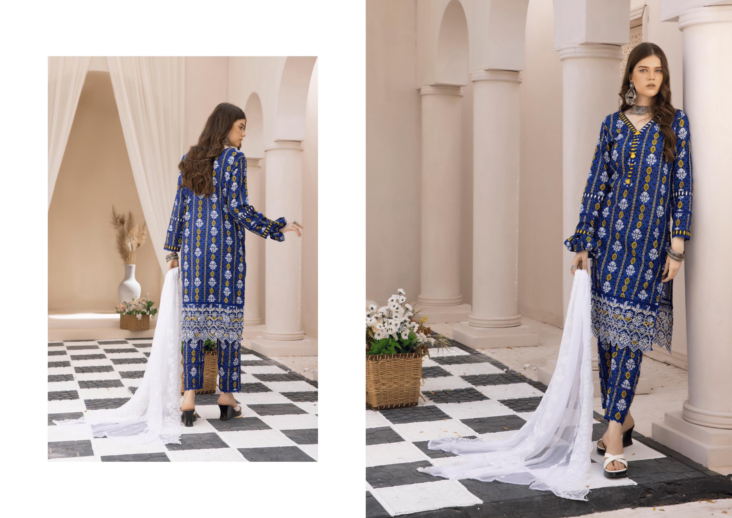 Eid Dress For Womens - Pakistani Embroidered Lawn Ramadan Partywear Festival Suits In Small Size
