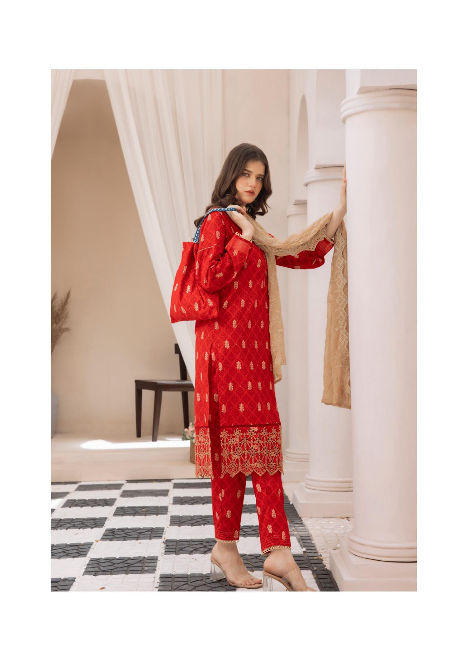 Eid Dress For Womens - Pakistani Embroidered Lawn Ramadan Partywear Festival Suits In Small Size
