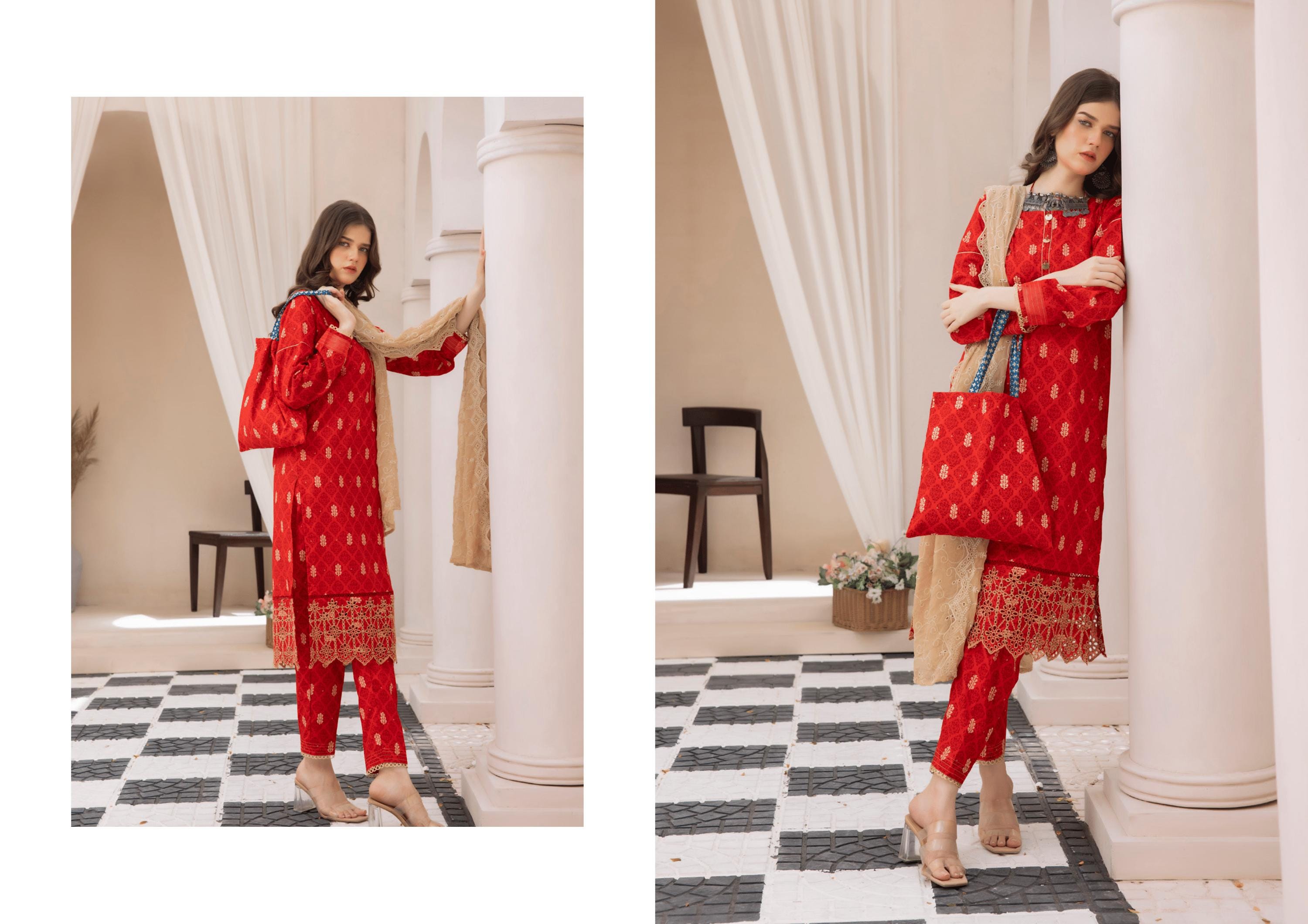 Eid Dress For Womens - Pakistani Embroidered Lawn Ramadan Partywear Festival Suits In Small Size