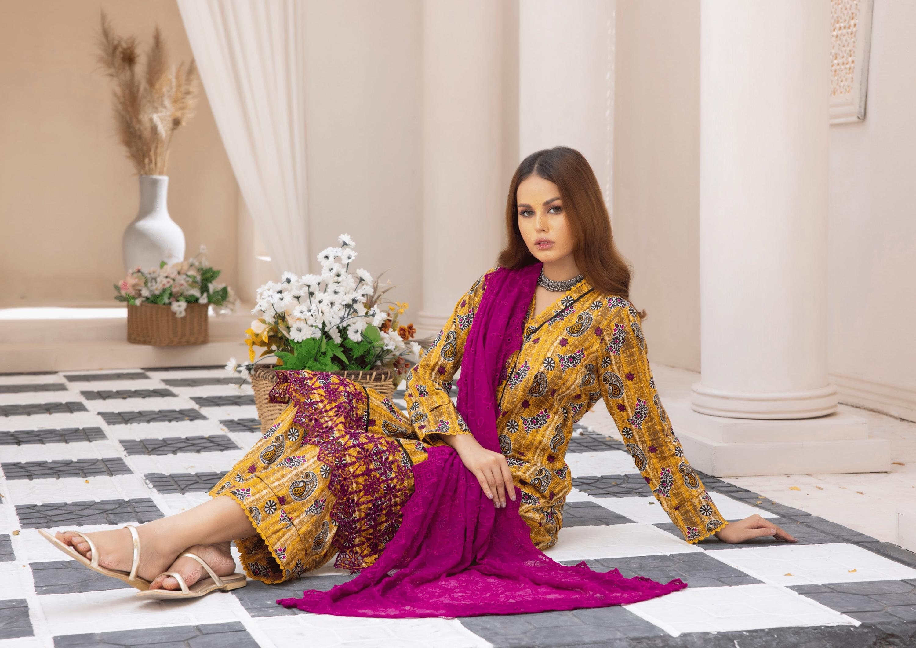 Eid Dress For Womens - Pakistani Embroidered Lawn Ramadan Partywear Festival Suits In Small Size