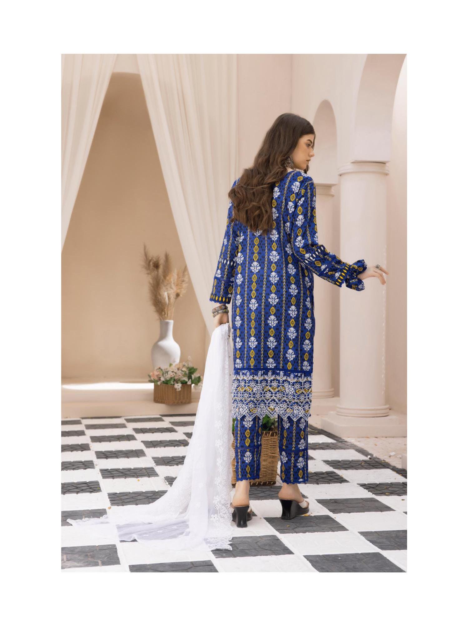 Eid Dress For Womens - Pakistani Embroidered Lawn Ramadan Partywear Festival Suits In Small Size