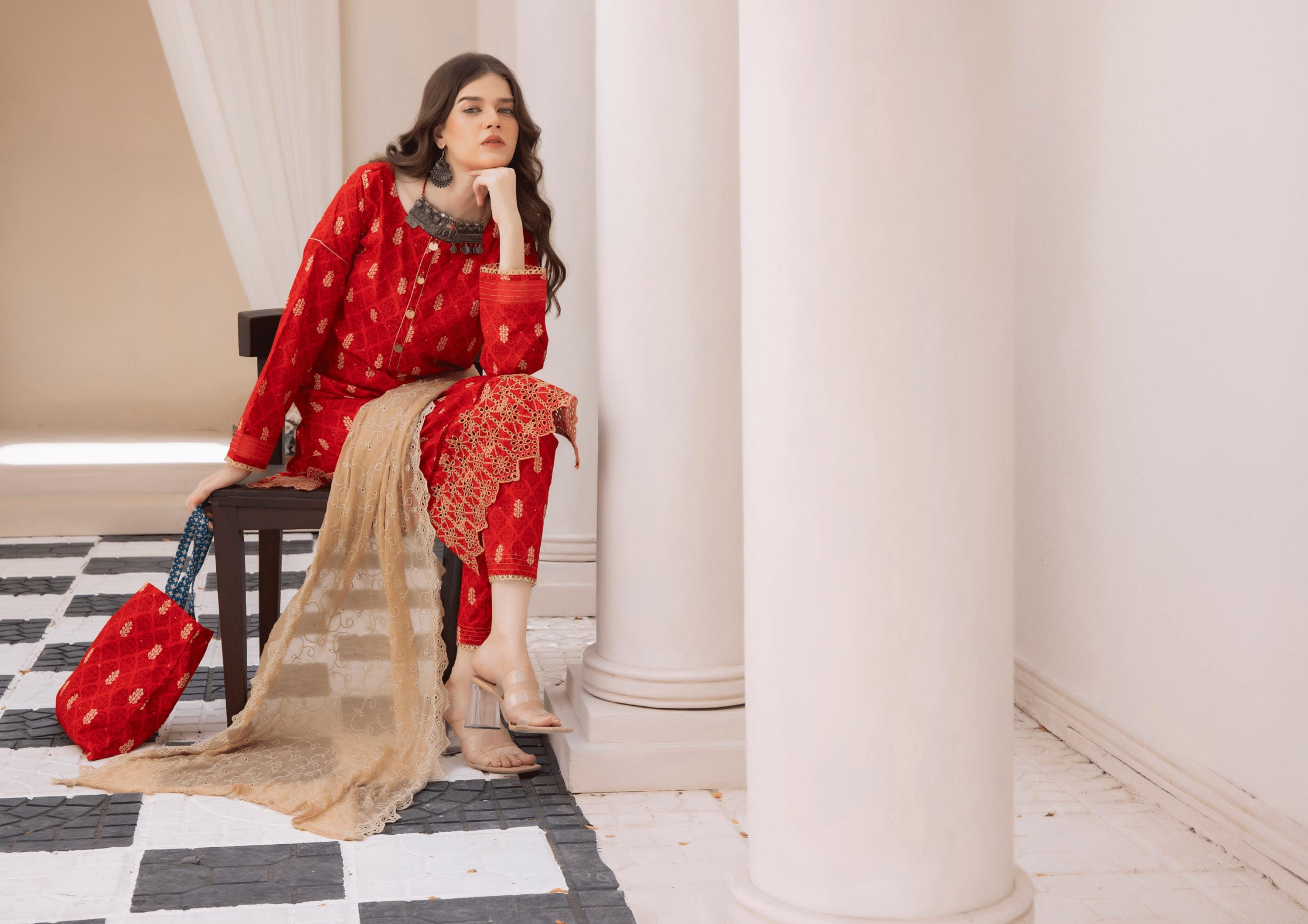 Eid Dress For Womens - Pakistani Embroidered Lawn Ramadan Partywear Festival Suits In Small Size