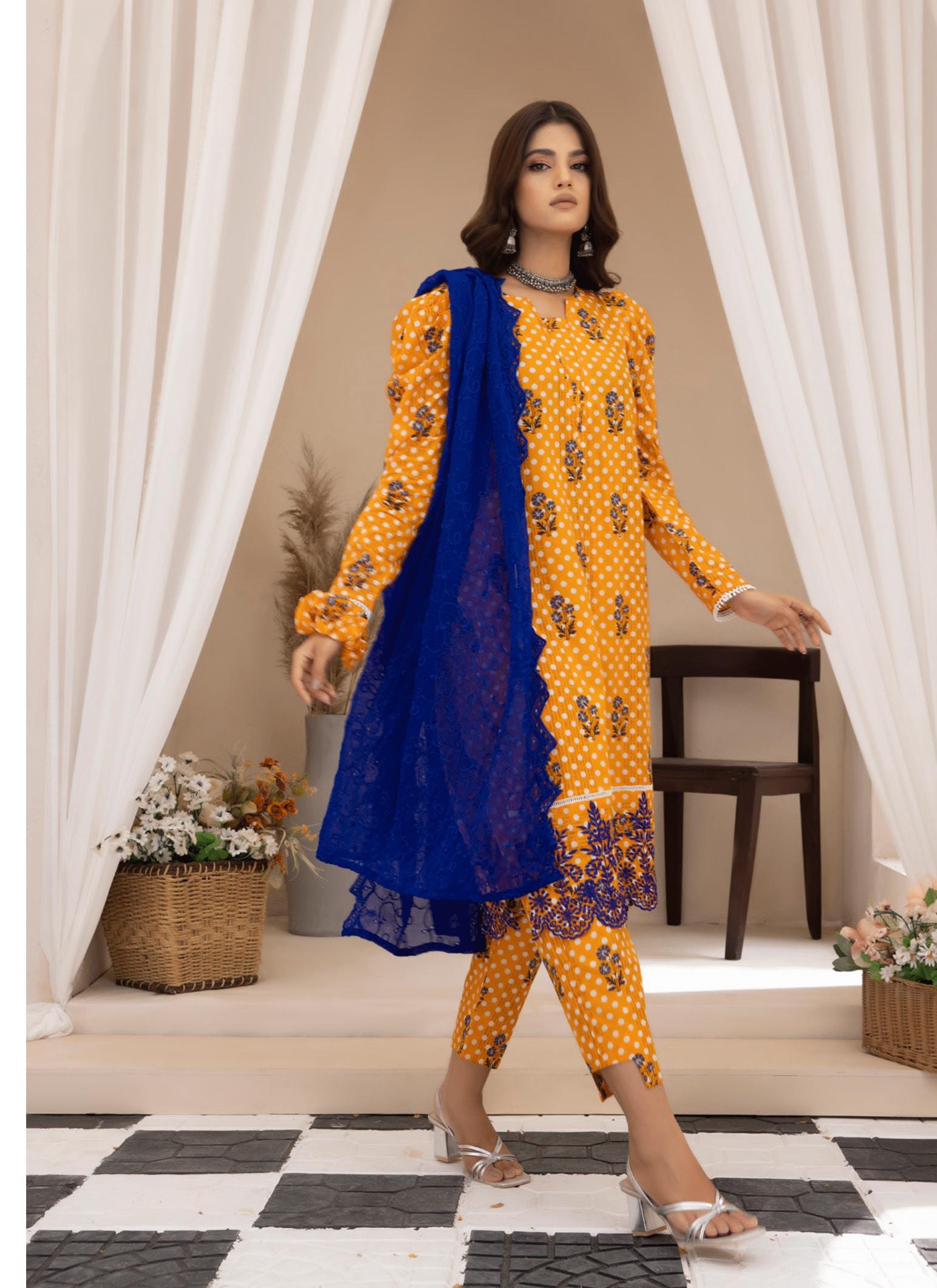 Eid Dress For Womens - Pakistani Embroidered Lawn Ramadan Partywear Festival Suits In Small Size