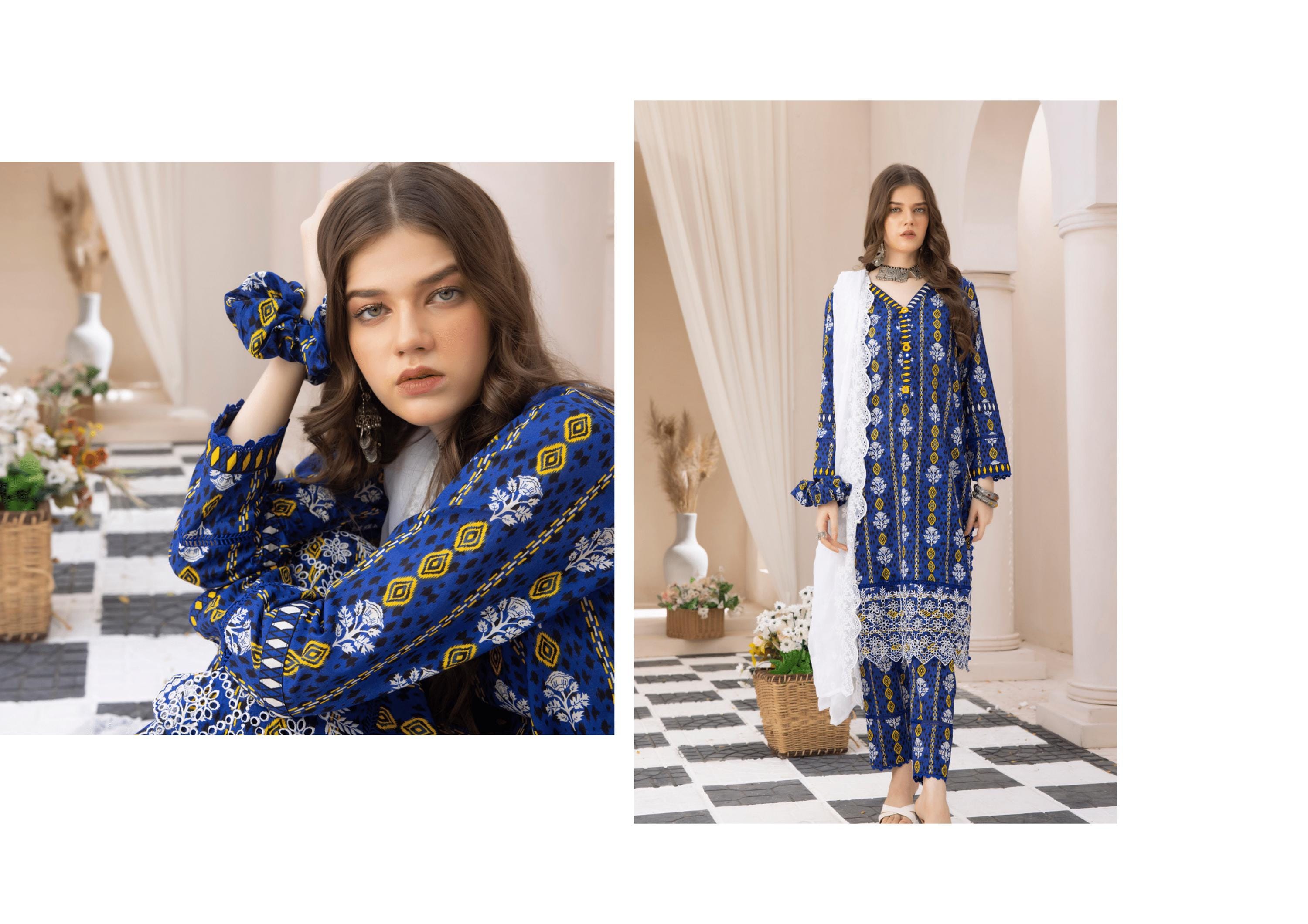 Eid Dress For Womens - Pakistani Embroidered Lawn Ramadan Partywear Festival Suits In Small Size