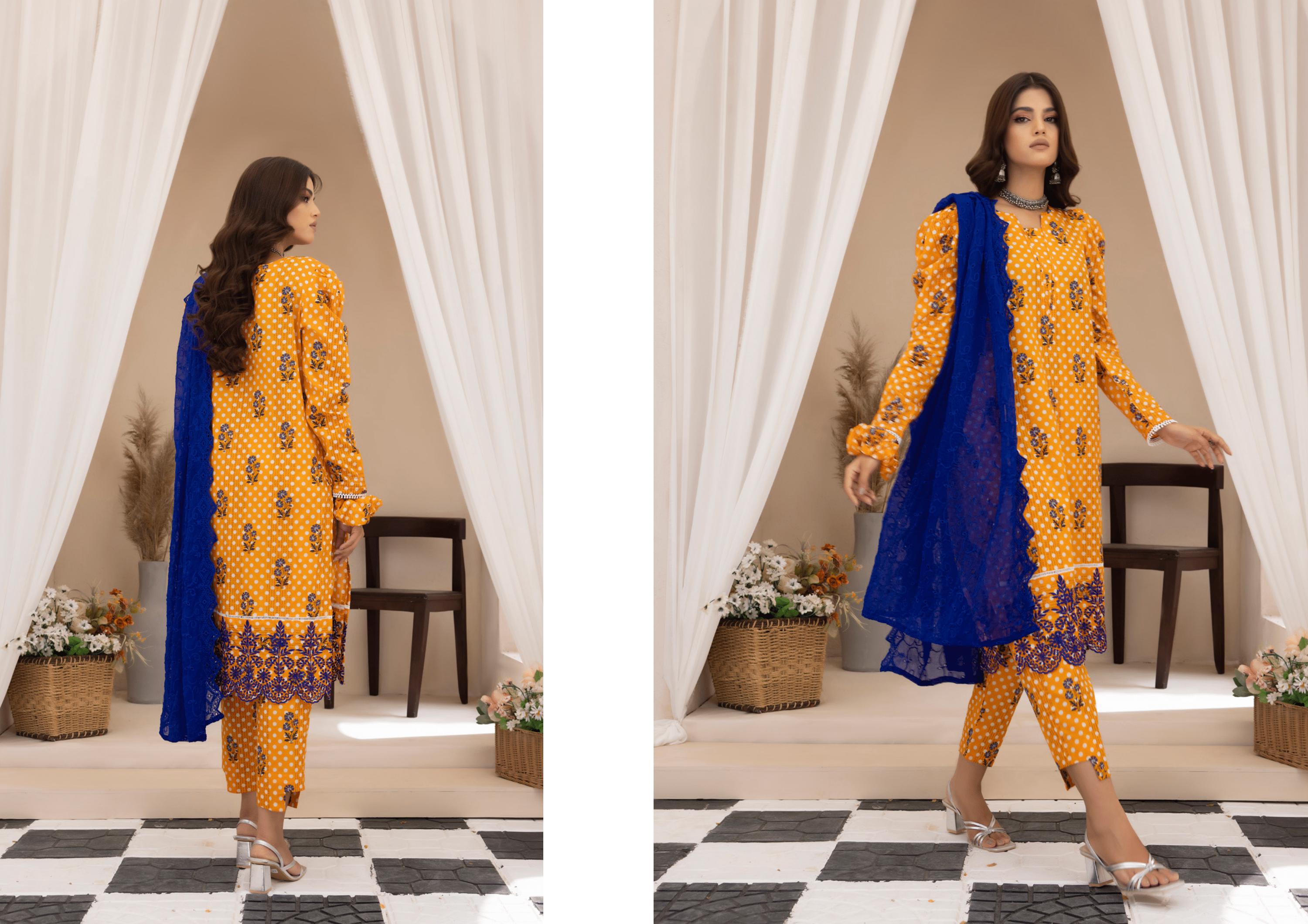 Eid Dress For Womens - Pakistani Embroidered Lawn Ramadan Partywear Festival Suits In Small Size