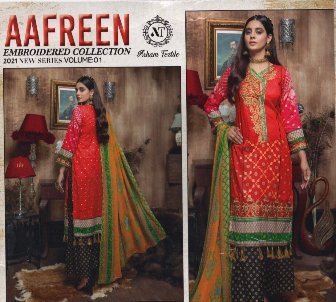 Eid Pakistani Branded, Unstitched Clothes, Embroidery Printed, Salwar Kamij Dress, for Eid Ramadan Special Day Eid Partywear Dress By Afreen