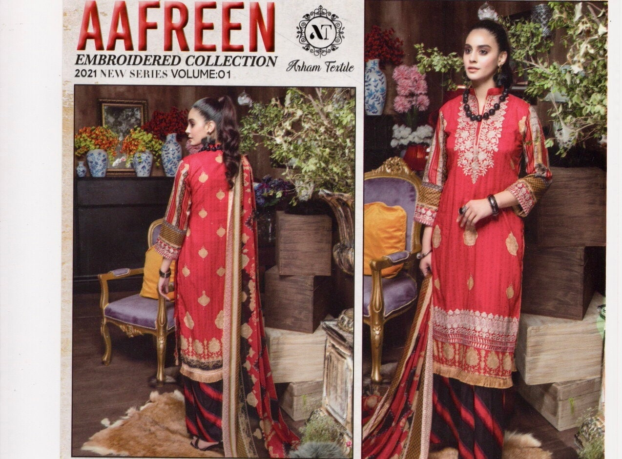 Eid Pakistani Branded, Unstitched Clothes, Embroidery Printed, Salwar Kamij Dress, for Eid Ramadan Special Day Eid Partywear Dress By Afreen
