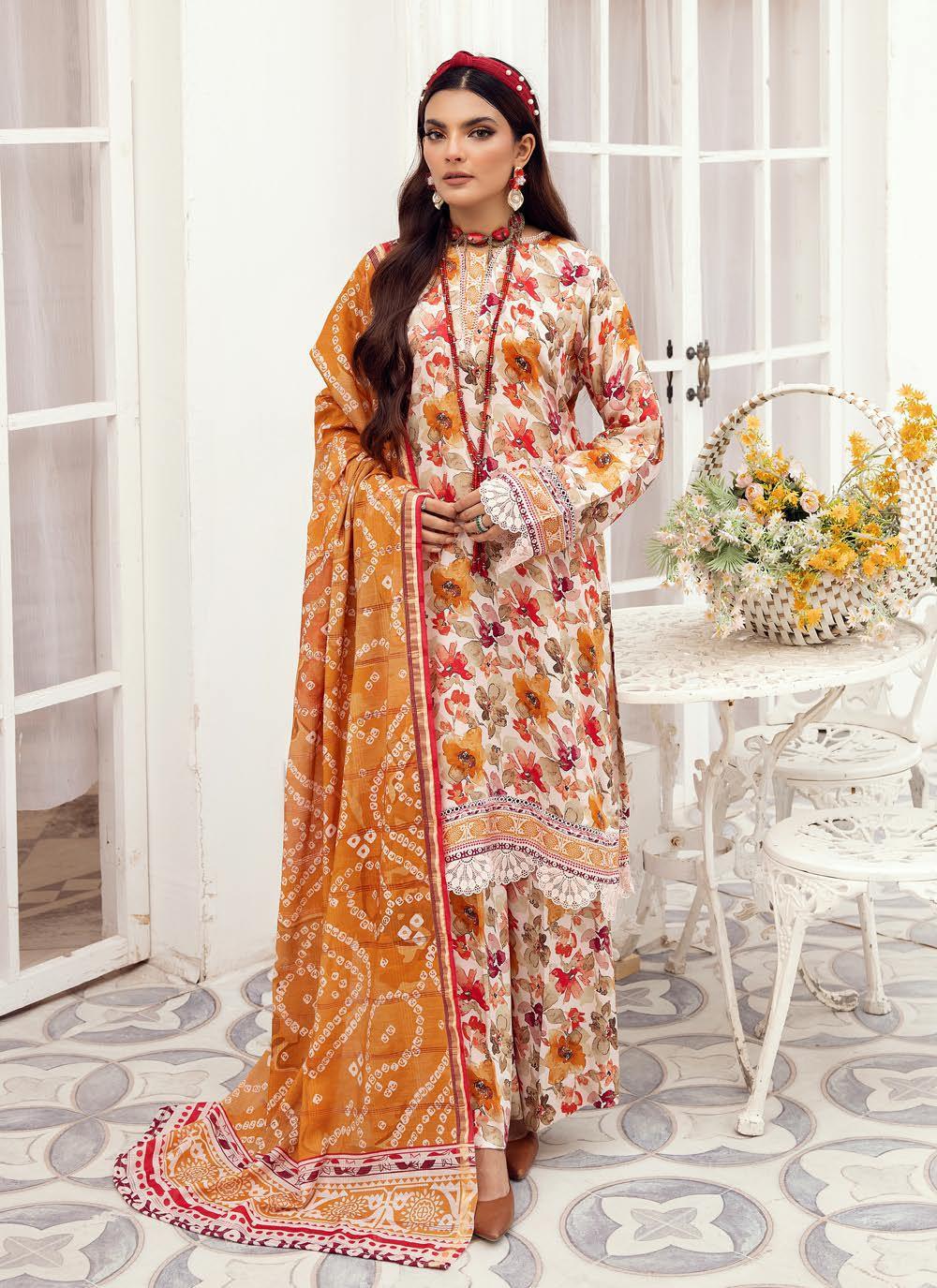 Eid Dress For Womens - Pakistani Embroidered Lawn Ramadan Partywear Festival Suits Winter Satin Clothes in Medium Size