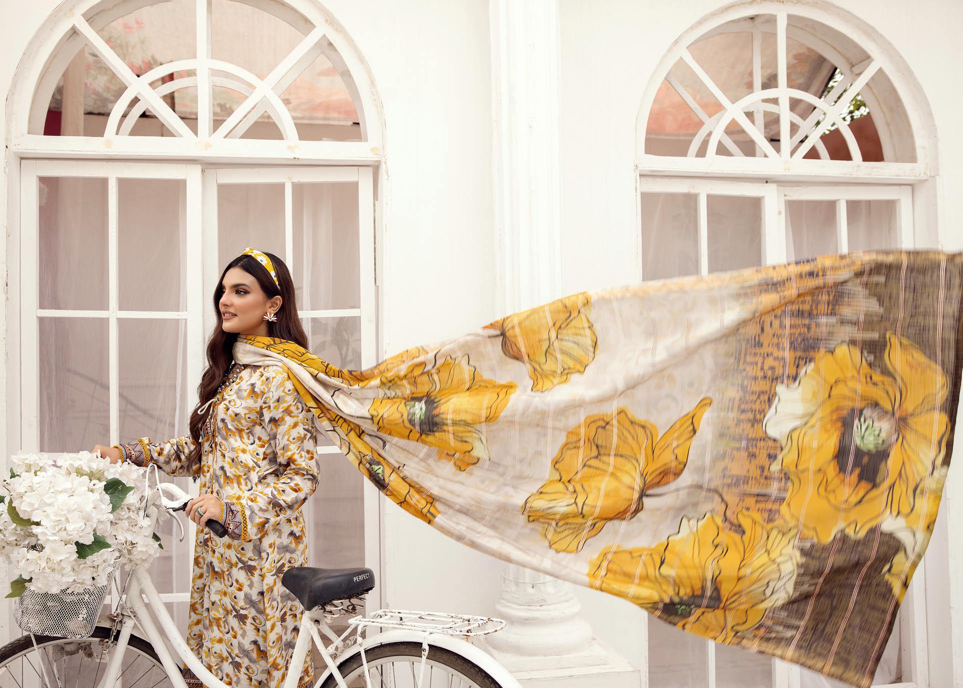 Eid Dress For Womens - Pakistani Embroidered Lawn Ramadan Partywear Festival Suits Winter Satin Clothes in Medium Size
