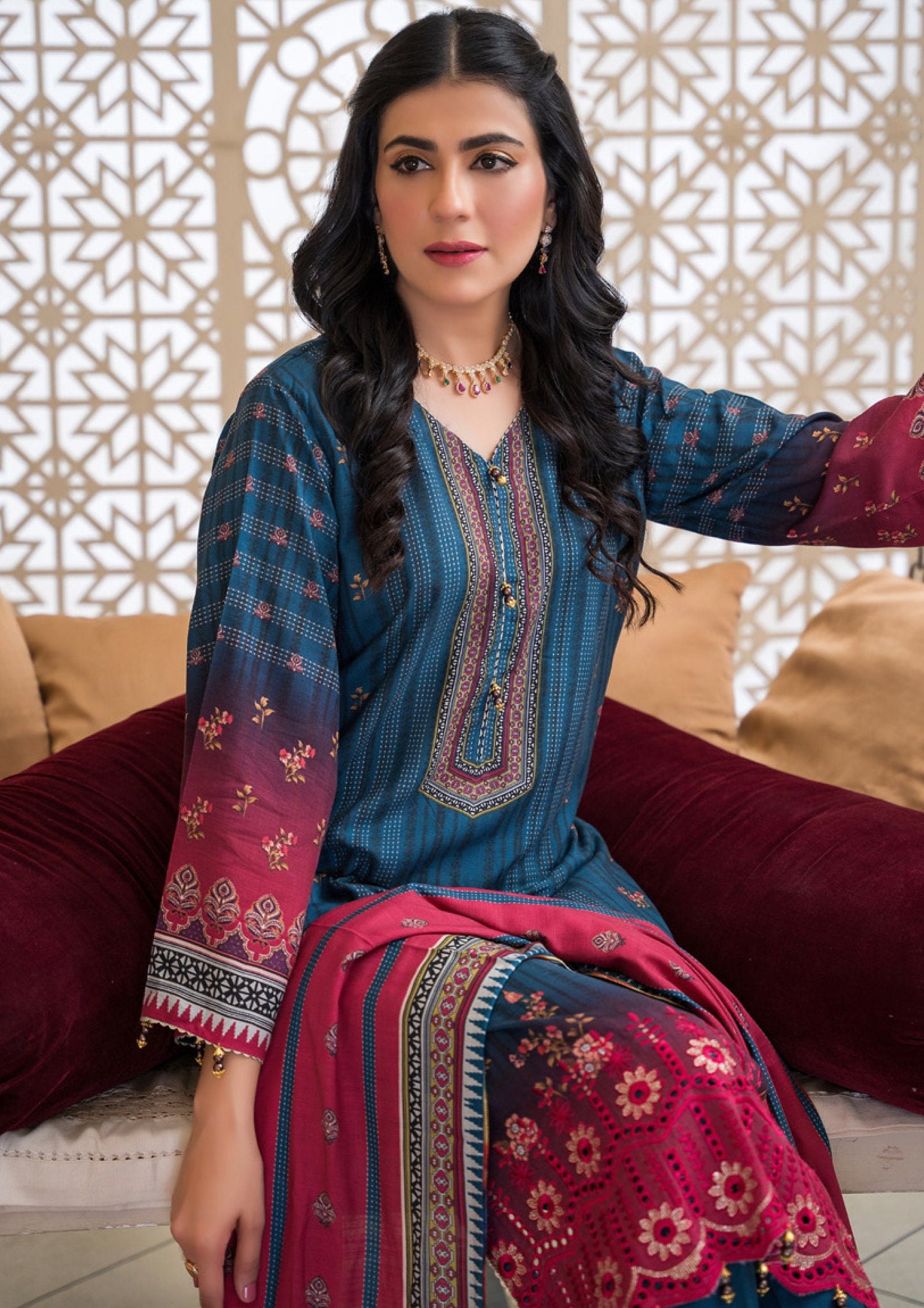 Eid Unstitched - Pakistani Branded - Salwar Kameez Suit - Clothes for Women - Eid Partywear Dress -Winterwear Linen Suit