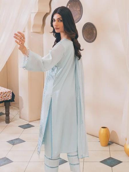 Eid Dress For Womens - Pakistani Embroidered Lawn Ramadan Partywear Festival Suits, Salwar Kameez Suit In Large Size