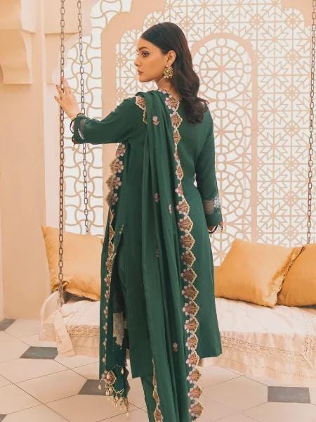 Eid Dress For Womens - Pakistani Embroidered Lawn Ramadan Partywear Festival Suits, Salwar Kameez Suit In Large Size