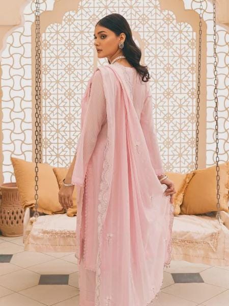 Eid Dress For Womens - Pakistani Embroidered Lawn Ramadan Partywear Festival Suits, Salwar Kameez Suit In Large Size