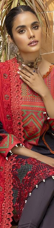 Eid Dress For Womens - Pakistani Embroidered Lawn Ramadan Partywear Festival Suits Readymade Partywear Eid Suit In Large Size