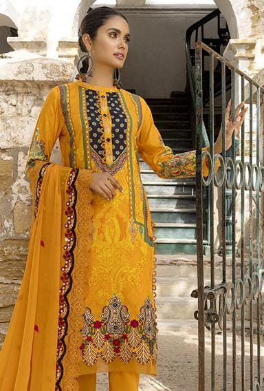 Eid Dress For Womens - Pakistani Embroidered Lawn Ramadan Partywear Festival Suits Readymade Partywear Eid Suit In Large Size