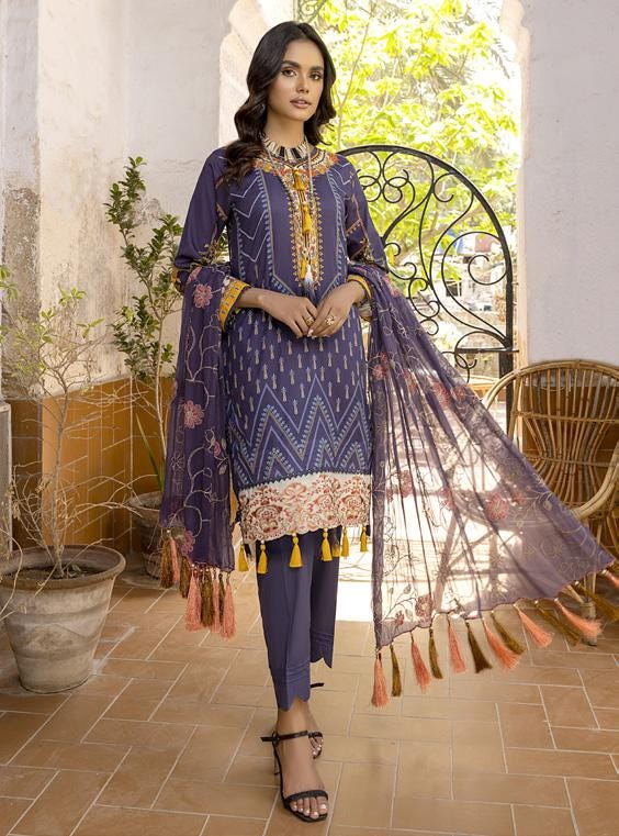 Eid Dress For Womens - Pakistani Embroidered Lawn Ramadan Partywear Festival Suits Readymade Partywear Eid Suit In Large Size