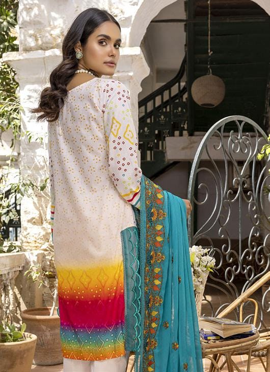 Eid Dress For Womens - Pakistani Embroidered Lawn Ramadan Partywear Festival Suits Readymade Partywear Eid Suit In Large Size