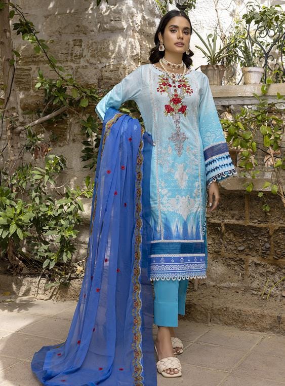 Eid Dress For Womens - Pakistani Embroidered Lawn Ramadan Partywear Festival Suits Readymade Partywear Eid Suit In Large Size