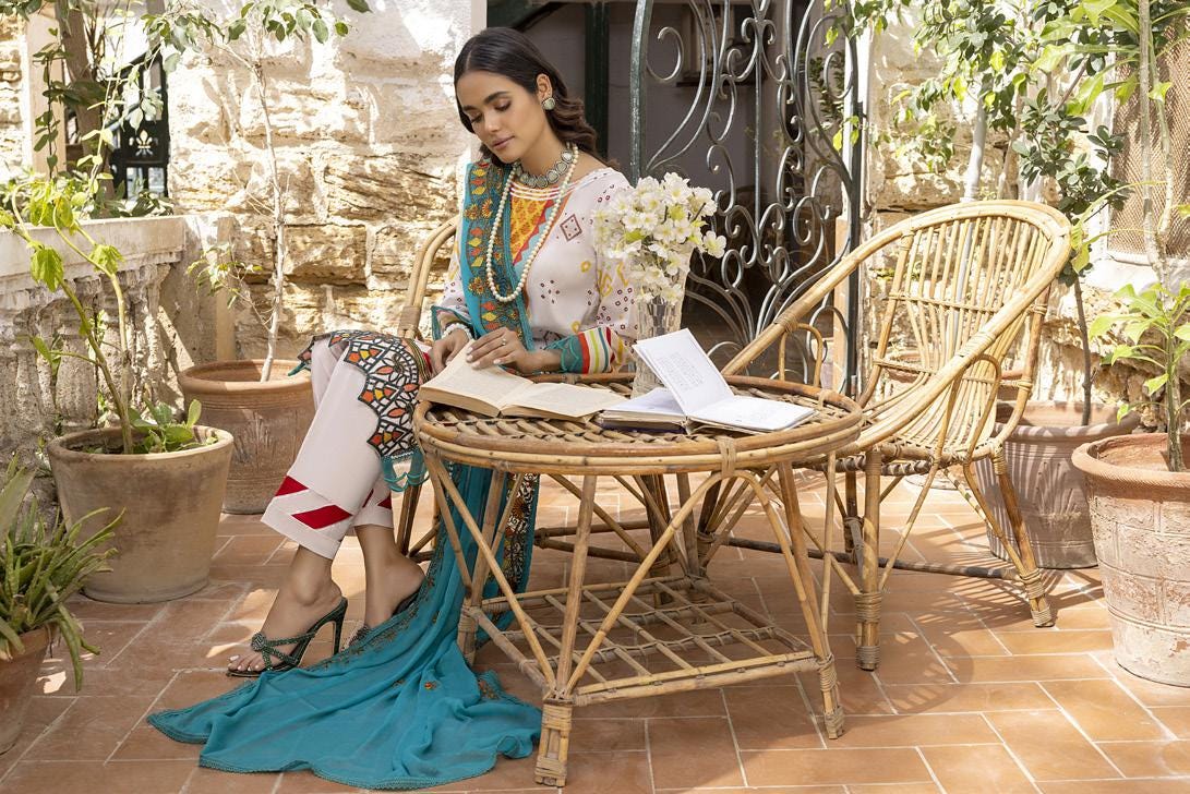 Eid Dress For Womens - Pakistani Embroidered Lawn Ramadan Partywear Festival Suits Readymade Partywear Eid Suit In Large Size