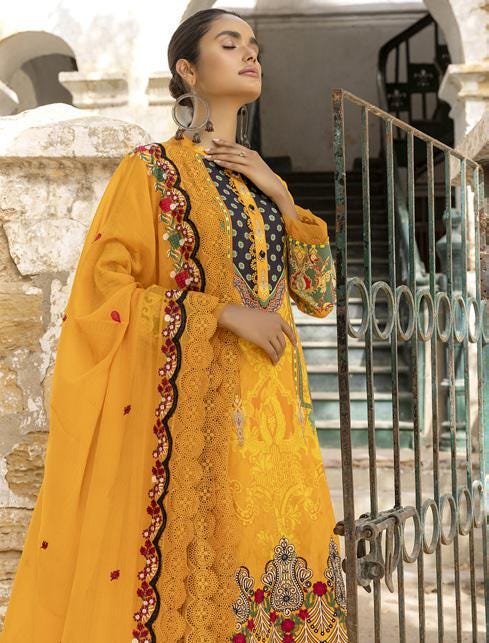 Eid Dress For Womens - Pakistani Embroidered Lawn Ramadan Partywear Festival Suits Readymade Partywear Eid Suit In Large Size