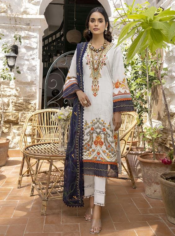 Eid Dress For Womens - Pakistani Embroidered Lawn Ramadan Partywear Festival Suits Readymade Partywear Eid Suit In Large Size