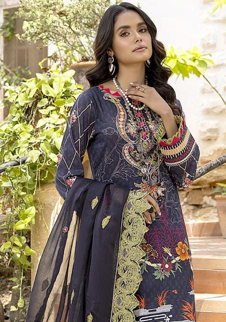 Eid Dress For Womens - Pakistani Embroidered Lawn Ramadan Partywear Festival Suits Readymade Partywear Eid Suit In Large Size