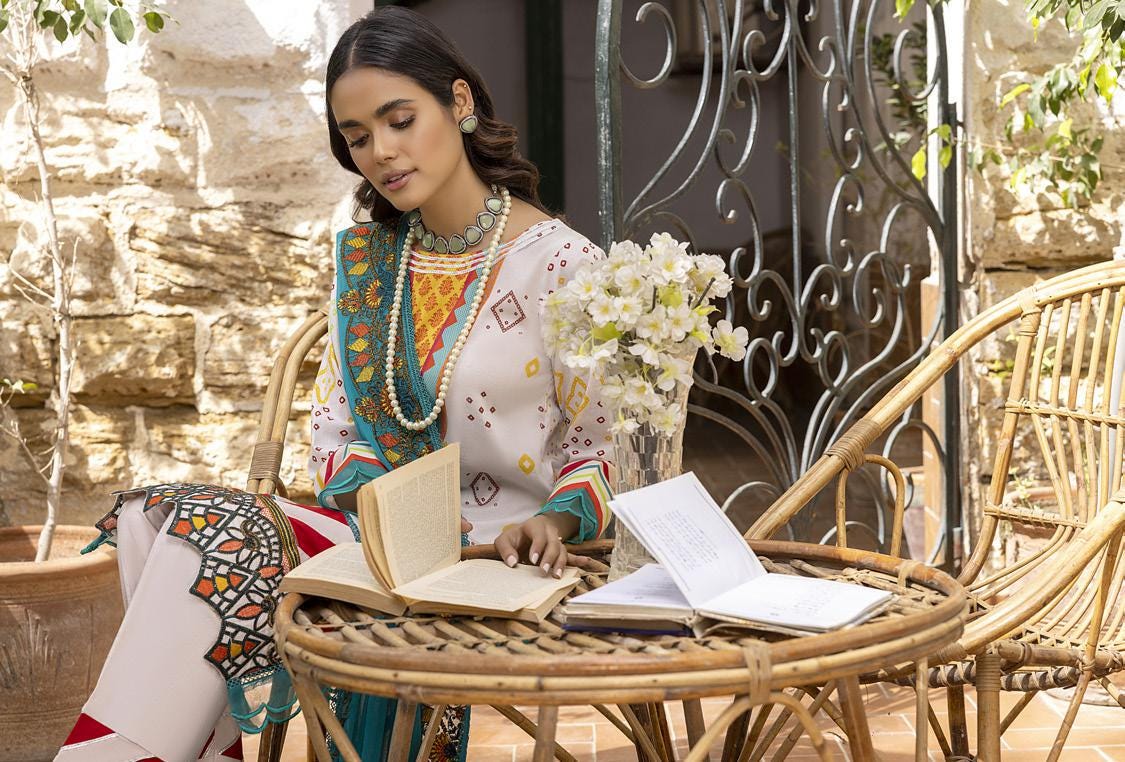Eid Dress For Womens - Pakistani Embroidered Lawn Ramadan Partywear Festival Suits Readymade Partywear Eid Suit In Large Size