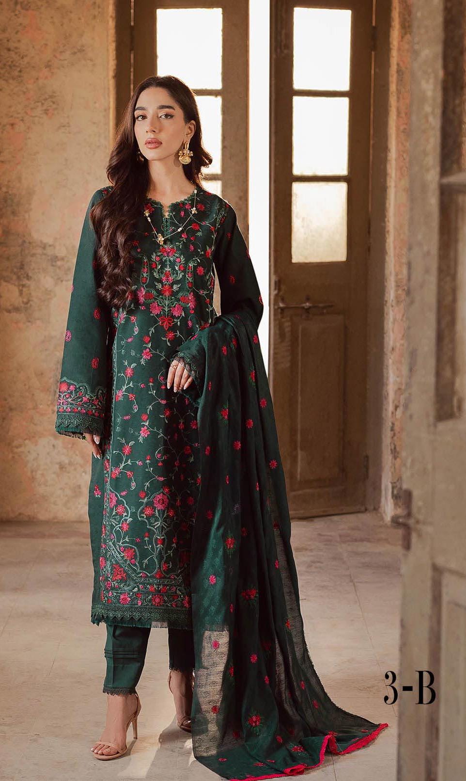 Eid Dress For Womens - Pakistani Embroidered Lawn Ramadan Partywear Festival Suits Salwar Kameez Suit In Large Size By Rajbari